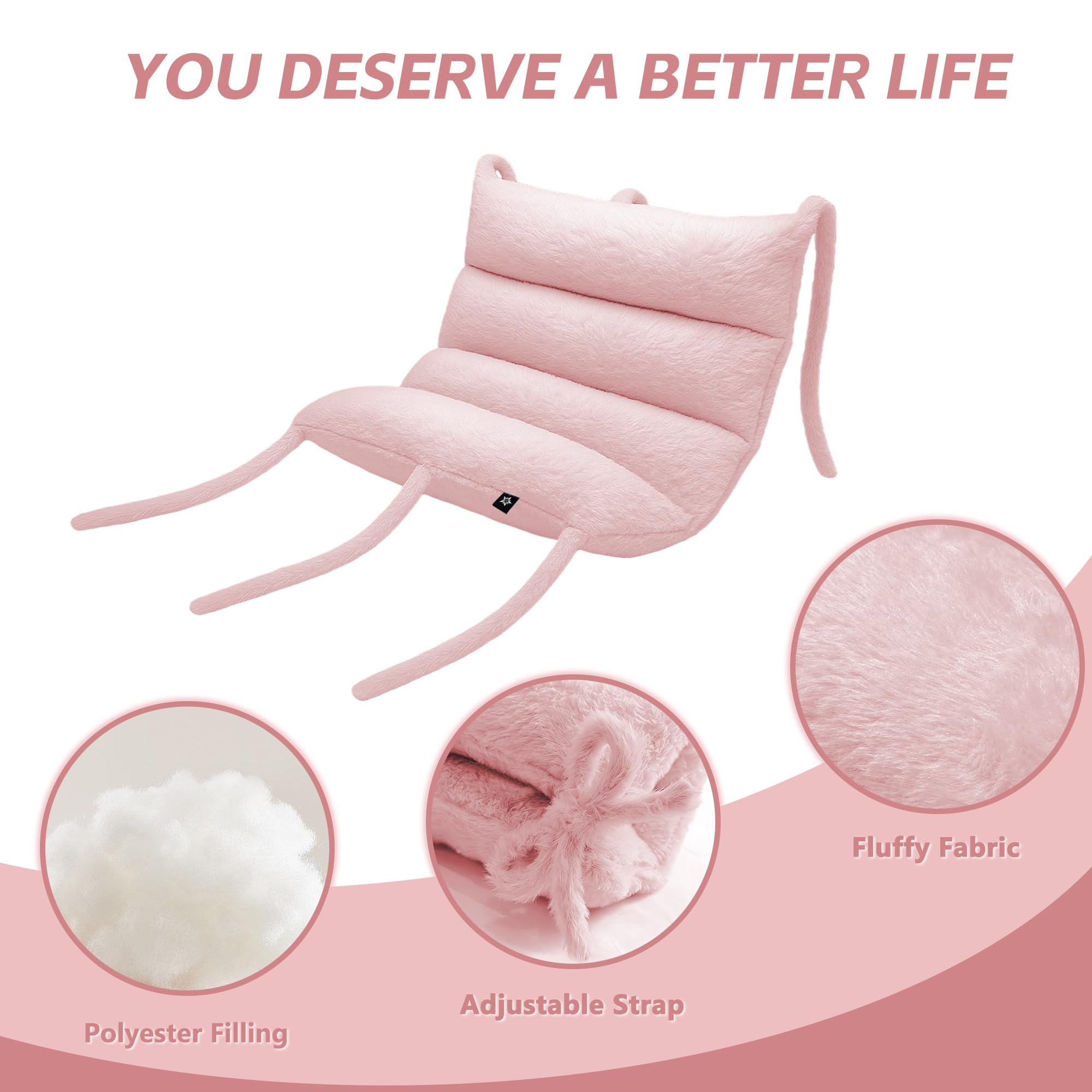 SPRING SEAON Arm Elevation Pillow for Adults After Surgery, Fluffy Arm Rest Cushion with Adjustable Straps and Wide Multi-Groove Design, Support for Wrist, Shoulder, Leg and Ankle Recovery, Pink - Image 5