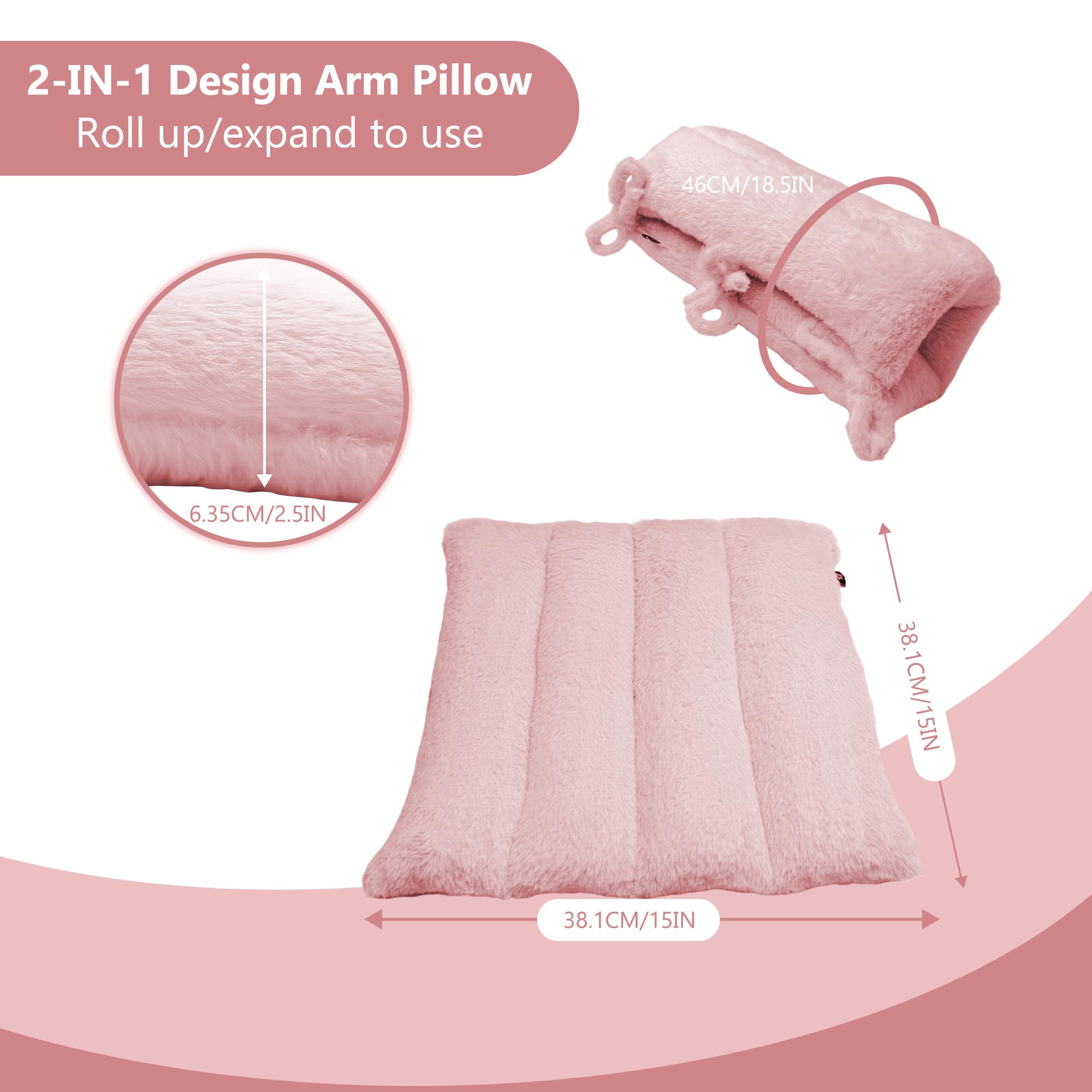 SPRING SEAON Arm Elevation Pillow for Adults After Surgery, Fluffy Arm Rest Cushion with Adjustable Straps and Wide Multi-Groove Design, Support for Wrist, Shoulder, Leg and Ankle Recovery, Pink - Image 6