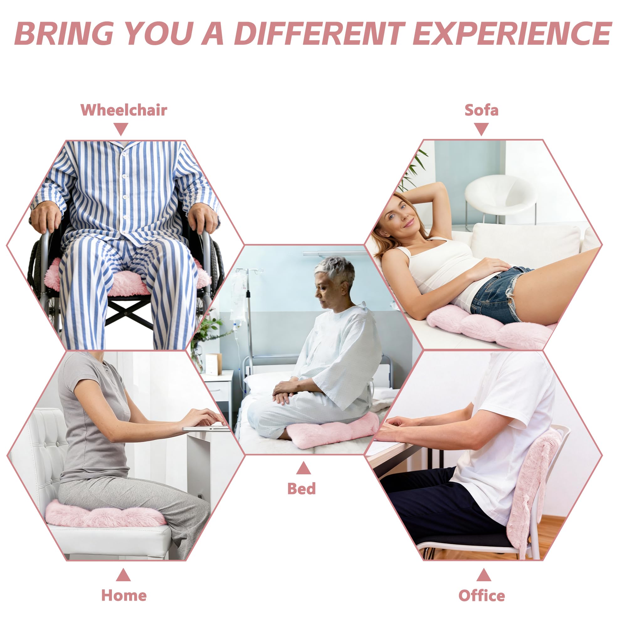 SPRING SEAON Arm Elevation Pillow for Adults After Surgery, Fluffy Arm Rest Cushion with Adjustable Straps and Wide Multi-Groove Design, Support for Wrist, Shoulder, Leg and Ankle Recovery, Pink - Image 8