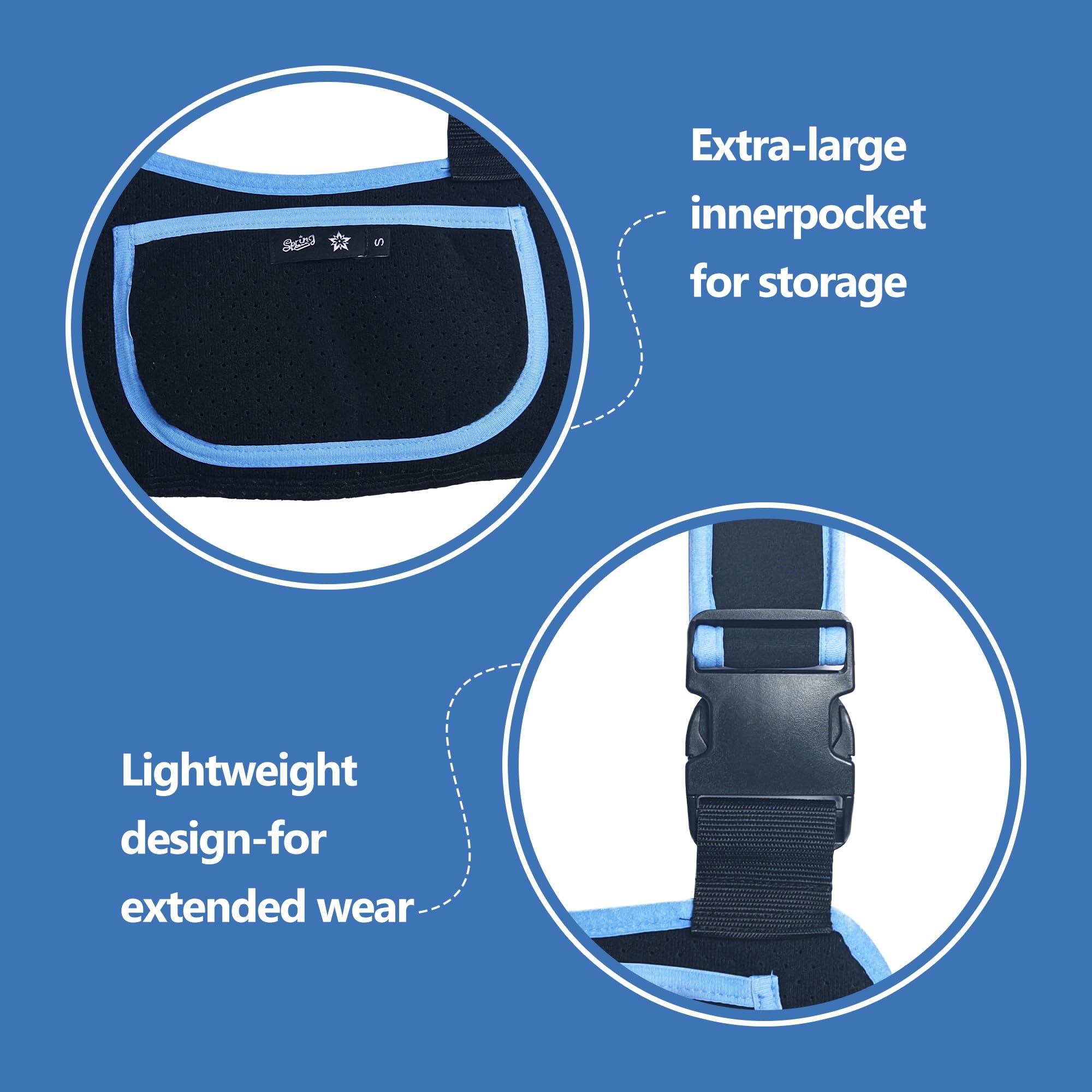 SPRING SEAON Arm Sling Shoulder Immobilizer for Women and Men, Rotator Cuff Support Brace Adjustable Sling for Shoulder,Arm,Wrist,Elbow,and Clavicle Injury - Image 4