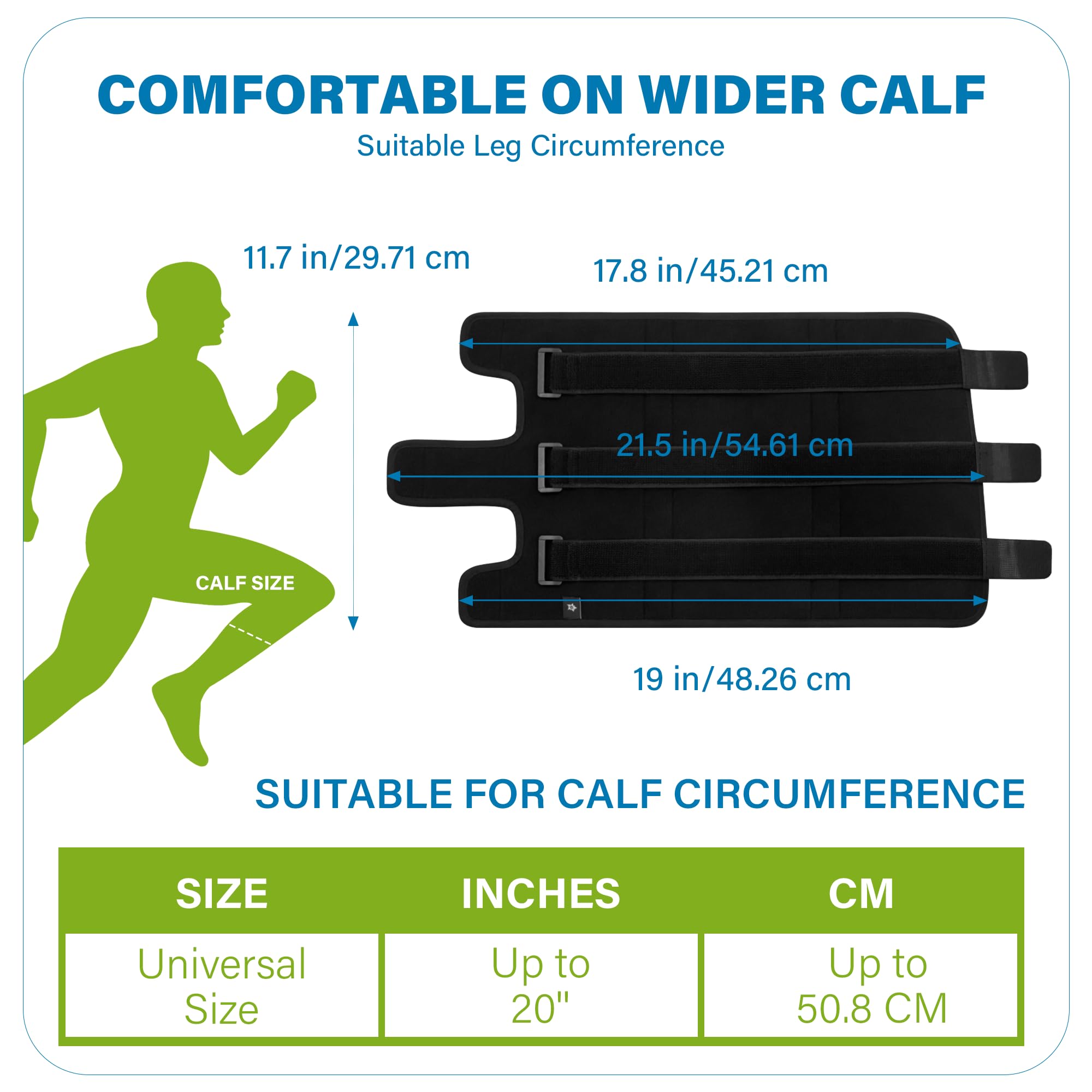 SPRING SEAON Calf Compression Sleeve with Anti-Slip Strips, Shin Splint Relief with 3 Pressure Hook-and-Loop Band for Men & Women, Calf Brace for Pain Relief, Swelling Reduction & Daily Support - Image 7