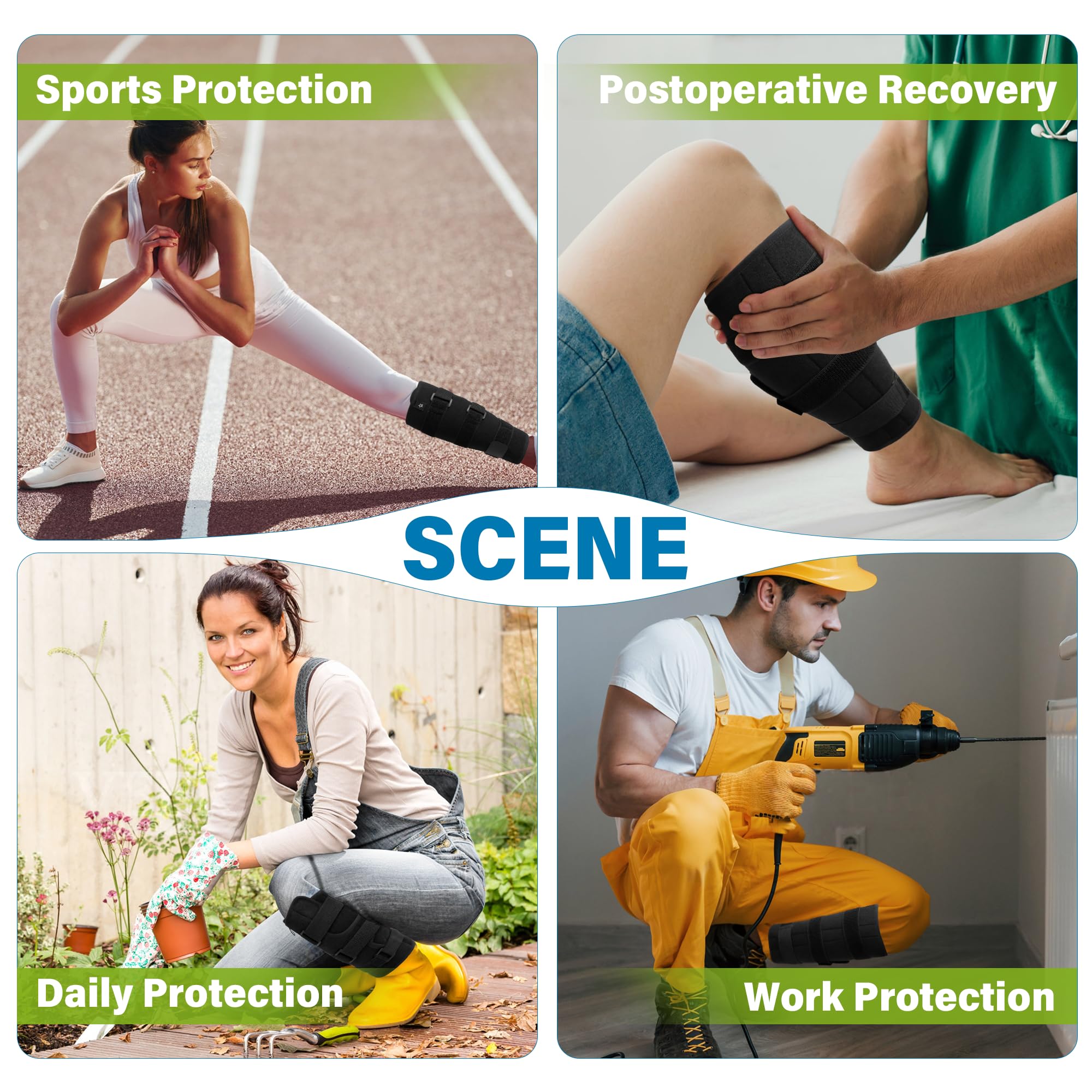 SPRING SEAON Calf Compression Sleeve with Anti-Slip Strips, Shin Splint Relief with 3 Pressure Hook-and-Loop Band for Men & Women, Calf Brace for Pain Relief, Swelling Reduction & Daily Support - Image 9