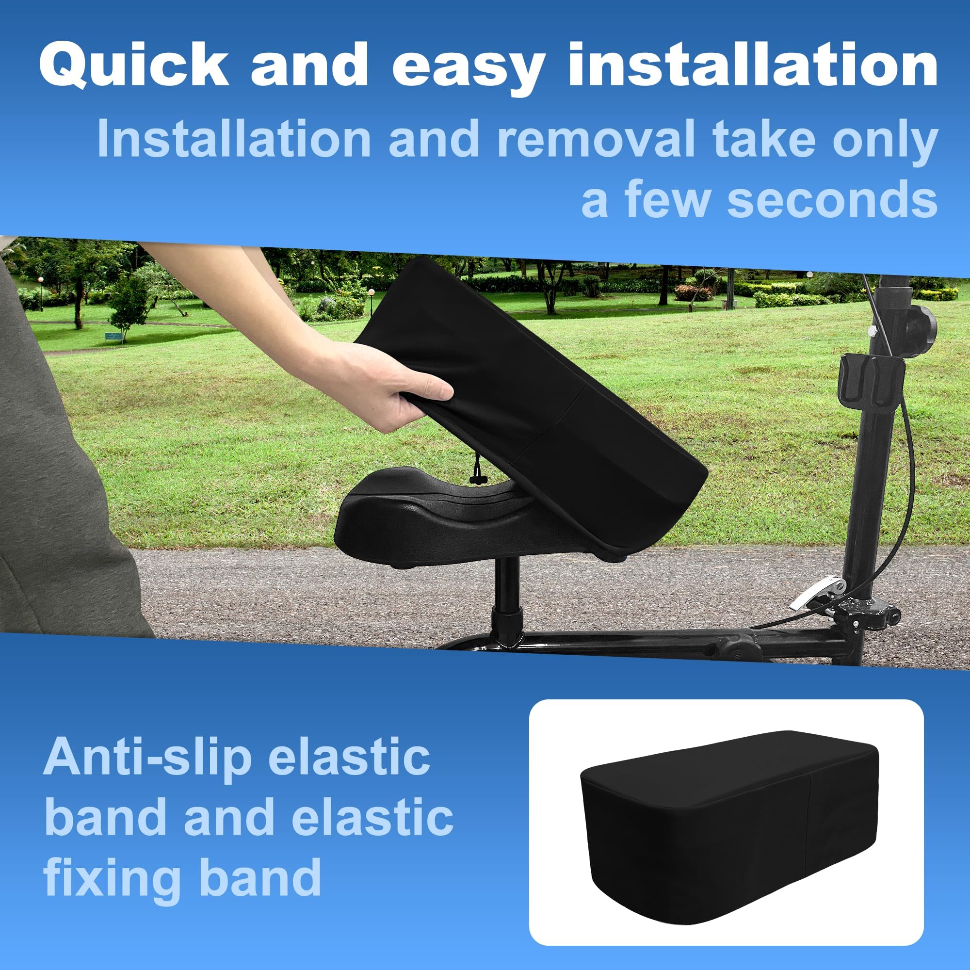 SPRING SEAON Cooling Knee Scooter Pad Cover, Memory Foam Cushion for Pain Relief, Breathable Padding for Summer, Fits Most Knee Walkers(Black) - Image 5