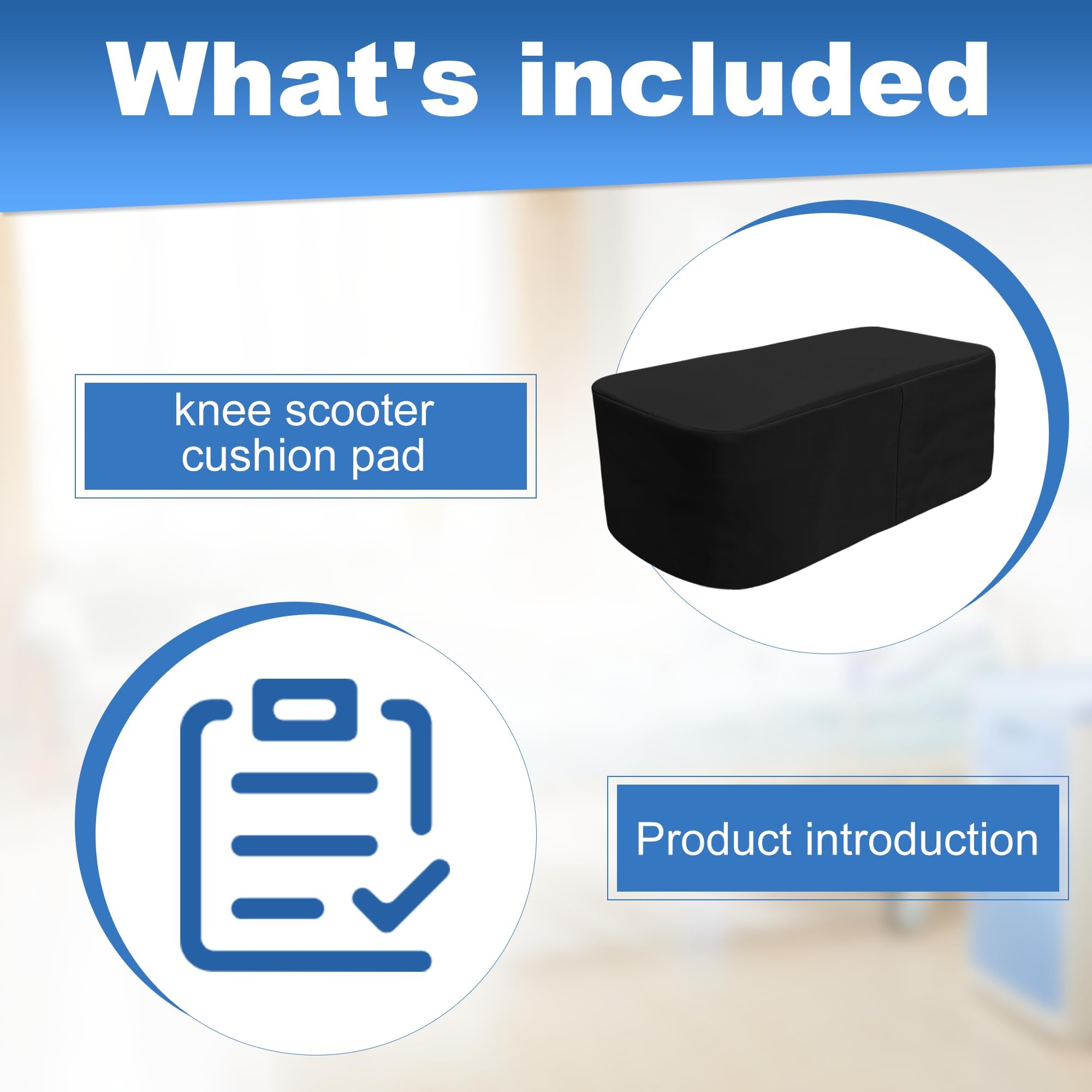 SPRING SEAON Cooling Knee Scooter Pad Cover, Memory Foam Cushion for Pain Relief, Breathable Padding for Summer, Fits Most Knee Walkers(Black) - Image 6