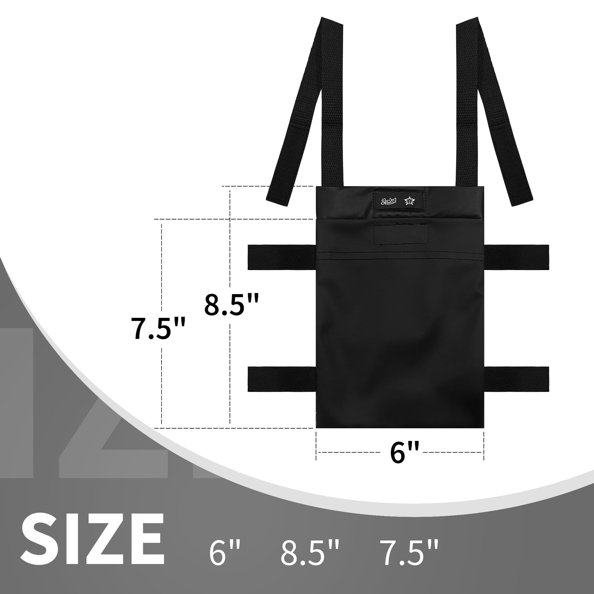 SPRING SEAON Crutches Bag Waterproof Storage Organizer Tote Bag -Lightweight Pouch for Universal Underarm Crutch with 3 Storage Pockets for Crutch Accessories (black1) - Image 5