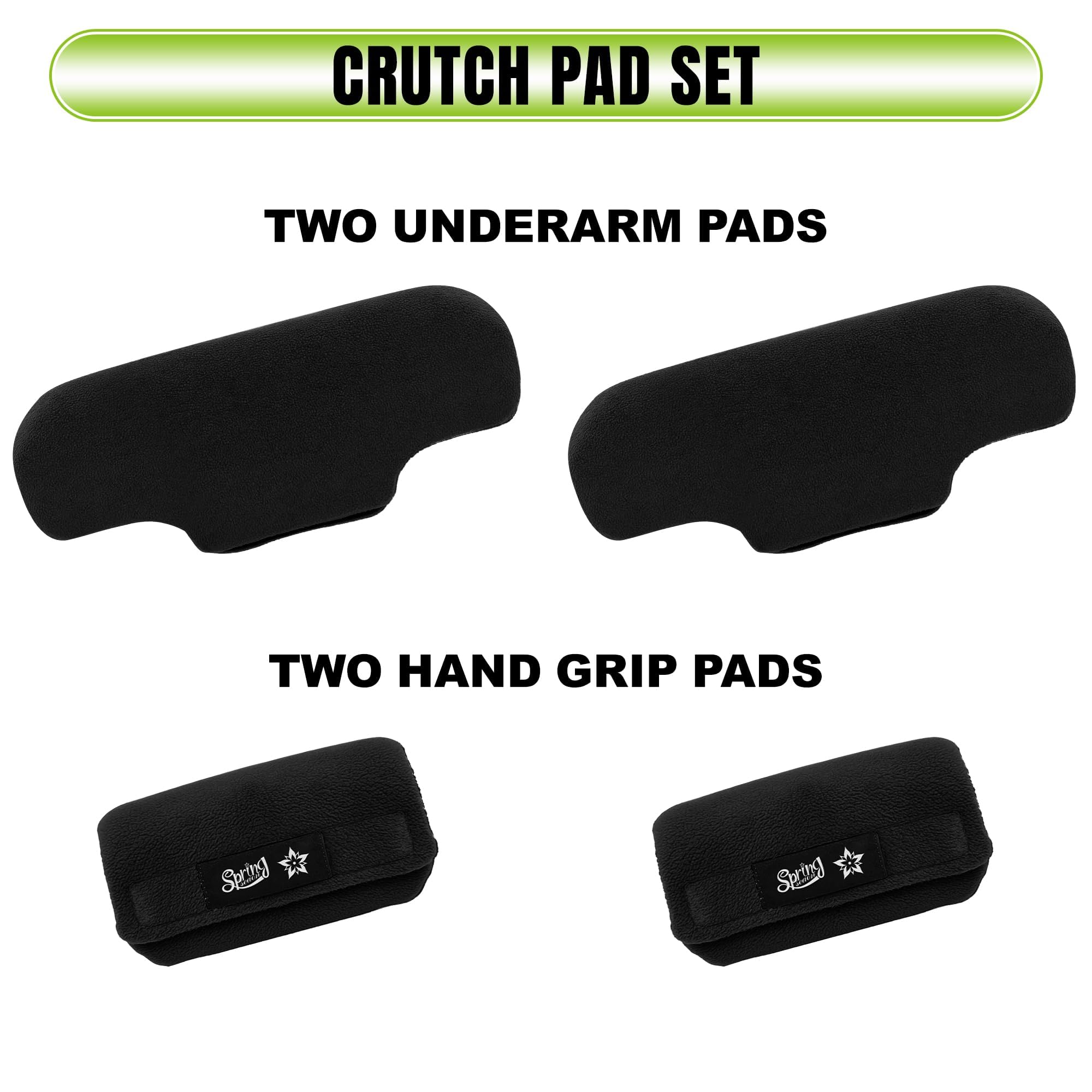 SPRING SEAON Fleece Crutches Padding and Hand Grip Covers-Soft Underarm Cushion Set for Adult & Youth Crutch,Comfortable, Breathable, Machine Washable Universal Armpits Crutch Pads Accessories(Black） - Image 3