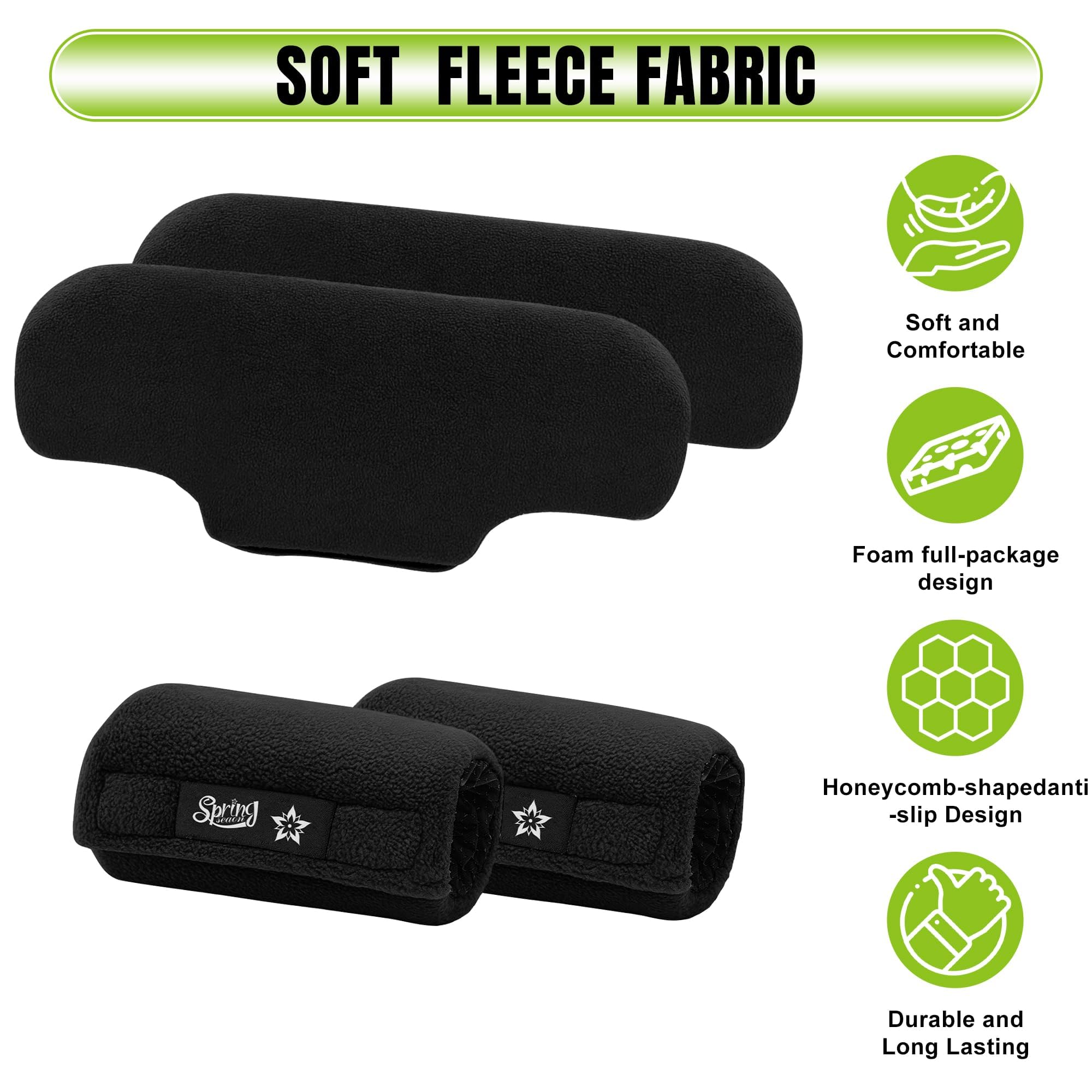 SPRING SEAON Fleece Crutches Padding and Hand Grip Covers-Soft Underarm Cushion Set for Adult & Youth Crutch,Comfortable, Breathable, Machine Washable Universal Armpits Crutch Pads Accessories(Black） - Image 6