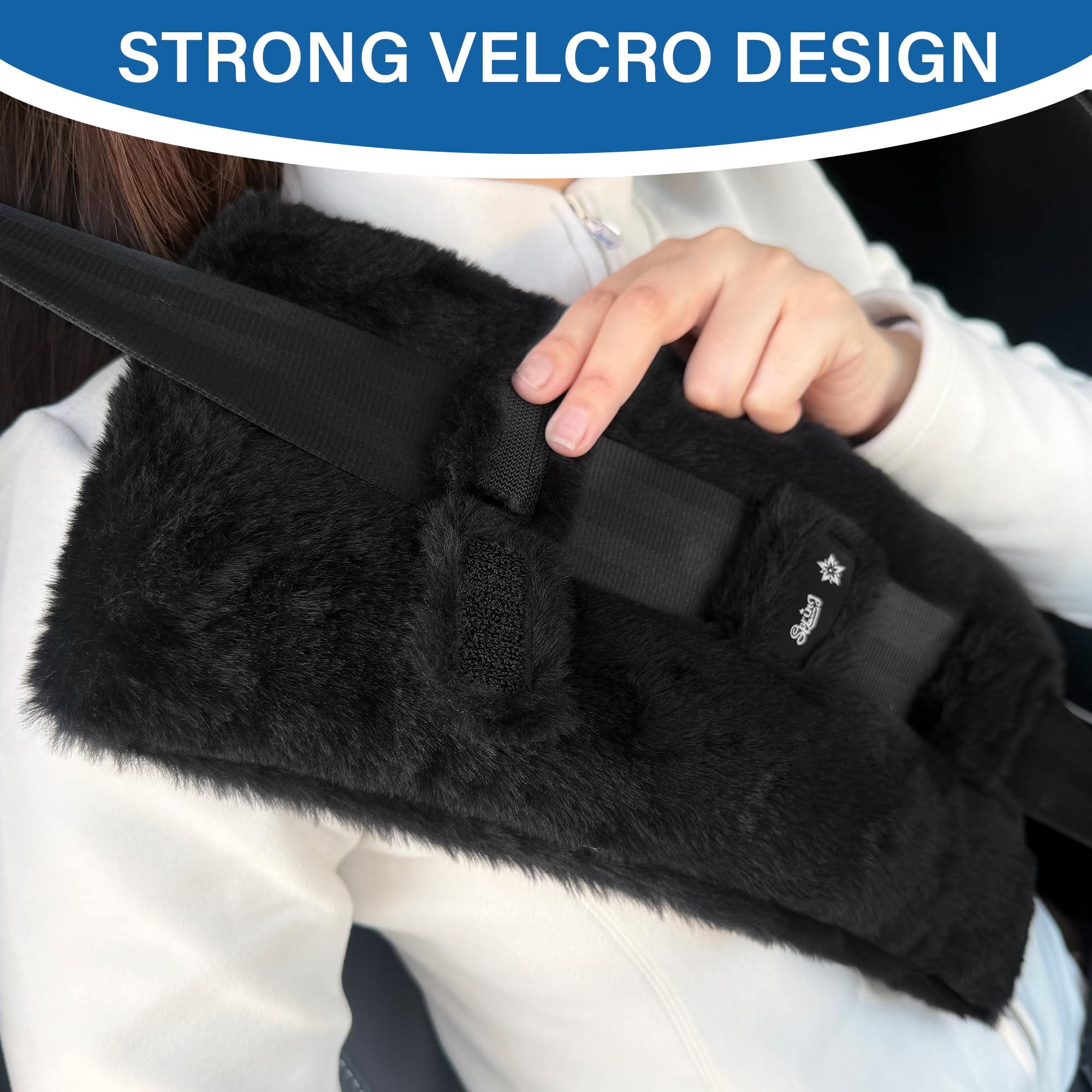 SPRING SEAON Hysterectomy Seat Belt Pillow with Pocket for Ice/Hot Packs, Fluffy Soft Mastectomy Surgery Pillow, Machine Washable Chemo Port Pillow for Heart Surgery Recovery (Black) - Image 6