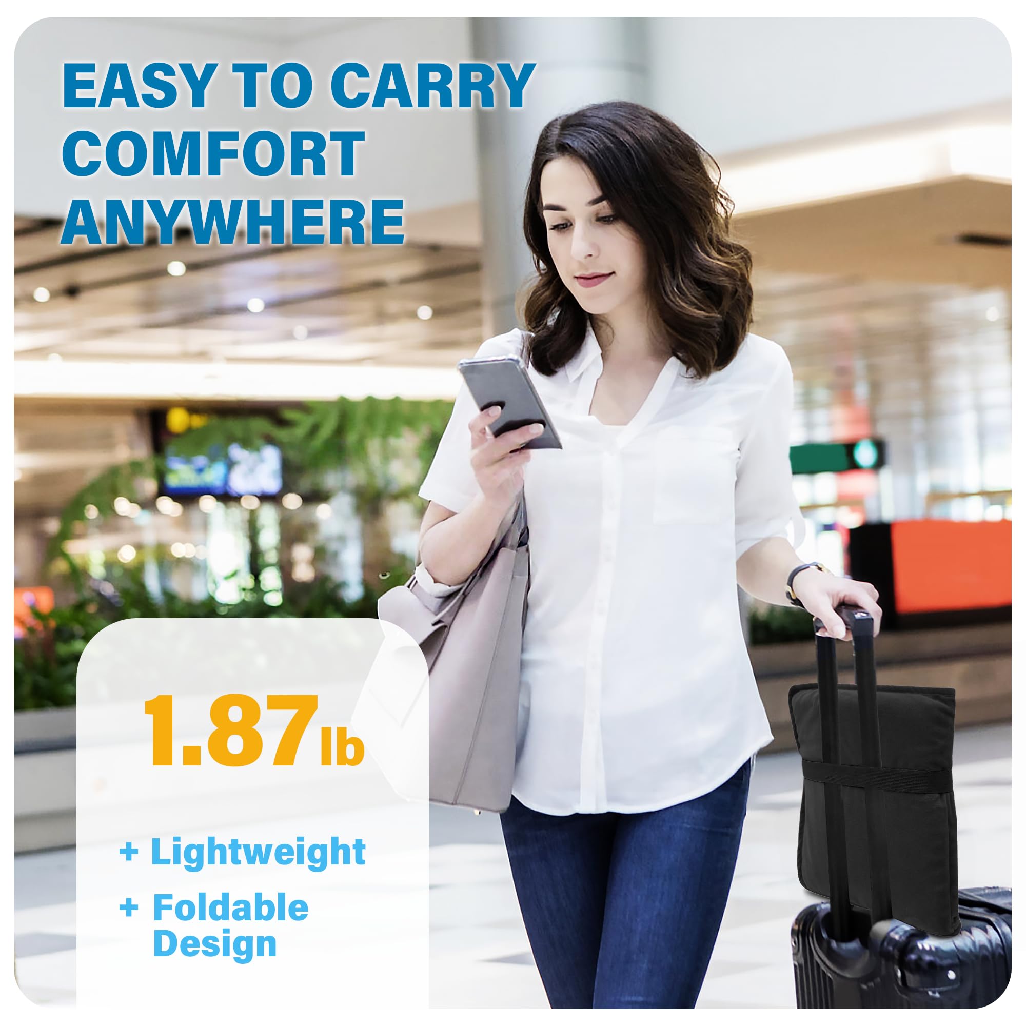 SPRING SEAON Large Gel Seat Cushion for Pressure Relief – Honeycomb Buffer Design with Extra Thick Filling, Anti-Slip Bottom, Perfect for Long Sitting, Travel, Airplane and Daily Comfort (Black) - Image 3