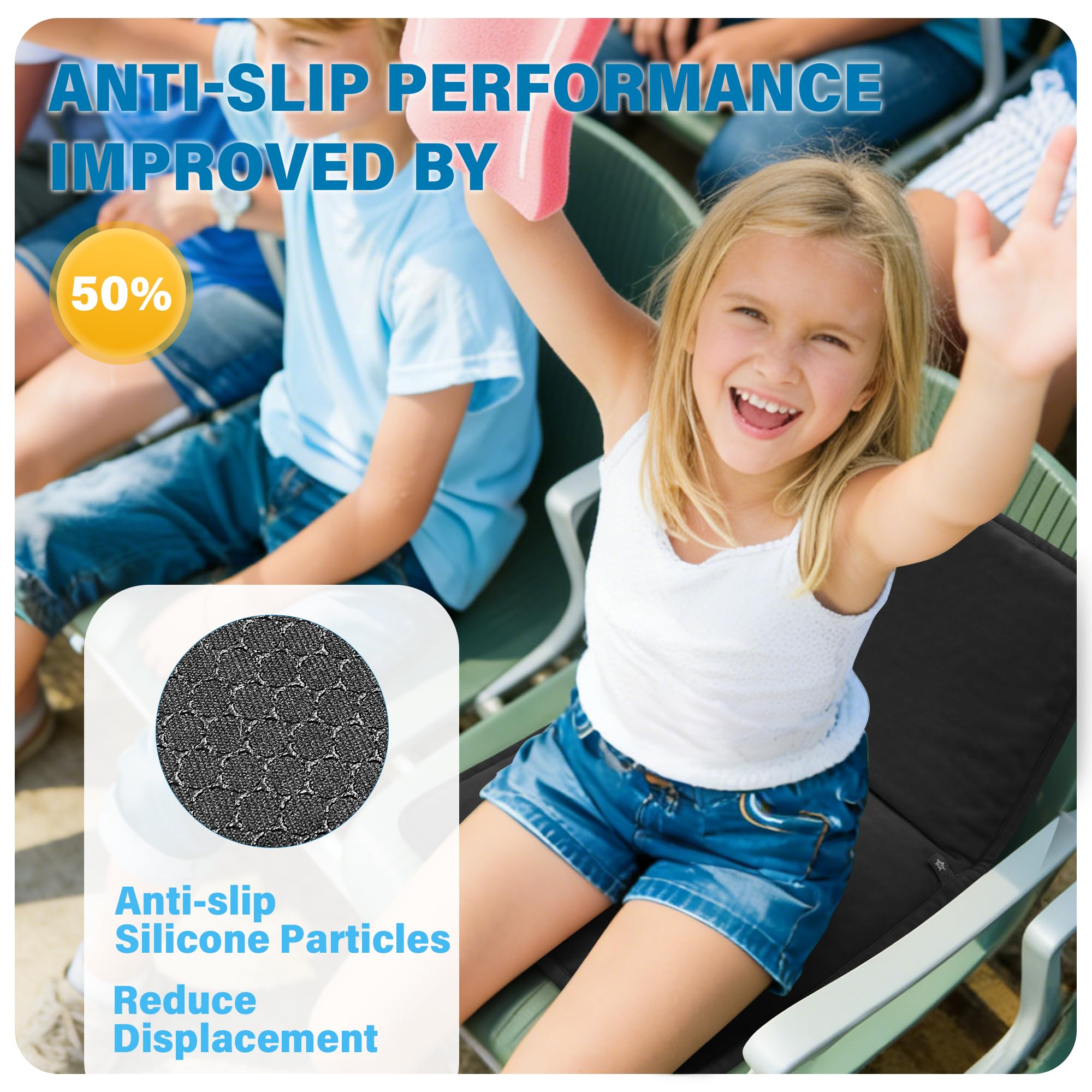 SPRING SEAON Large Gel Seat Cushion for Pressure Relief – Honeycomb Buffer Design with Extra Thick Filling, Anti-Slip Bottom, Perfect for Long Sitting, Travel, Airplane and Daily Comfort (Black) - Image 5