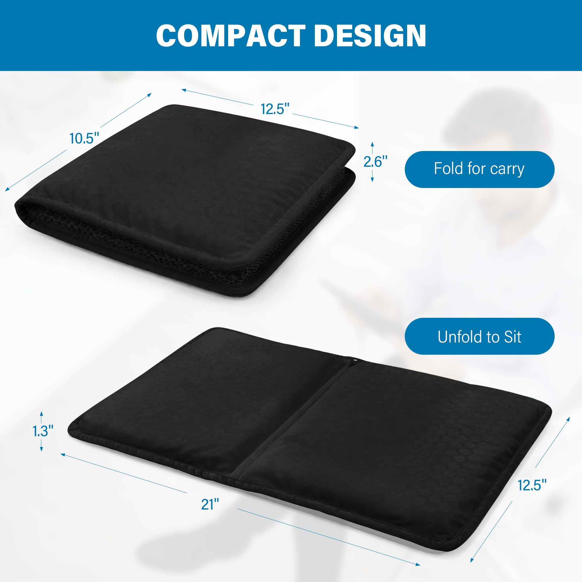 SPRING SEAON Large Gel Seat Cushion for Pressure Relief – Honeycomb Buffer Design with Extra Thick Filling, Anti-Slip Bottom, Perfect for Long Sitting, Travel, Airplane and Daily Comfort (Black) - Image 8