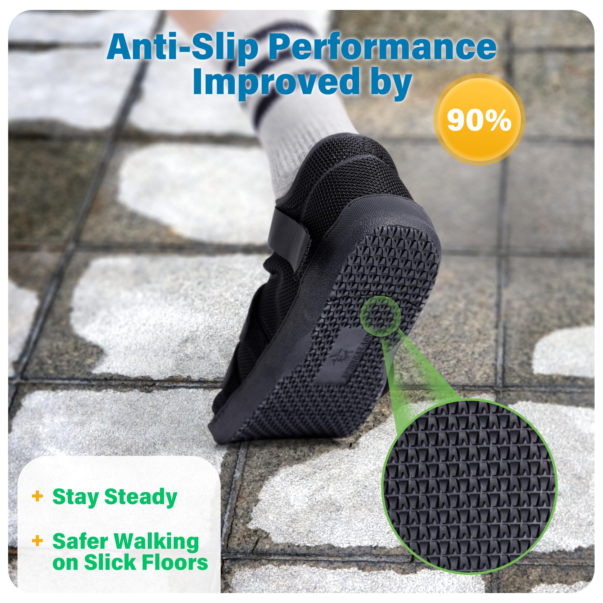 SPRING SEAON Medical Walking Boot, Lightweight Post-Op Shoes with Reinforced-Stitched Sole, Breathable Knitted Fibers, Cushioned Padding for Broken Foot, Foot Injury & Sprained Ankle, 0.81 lb (Black, Medium) - Image 7