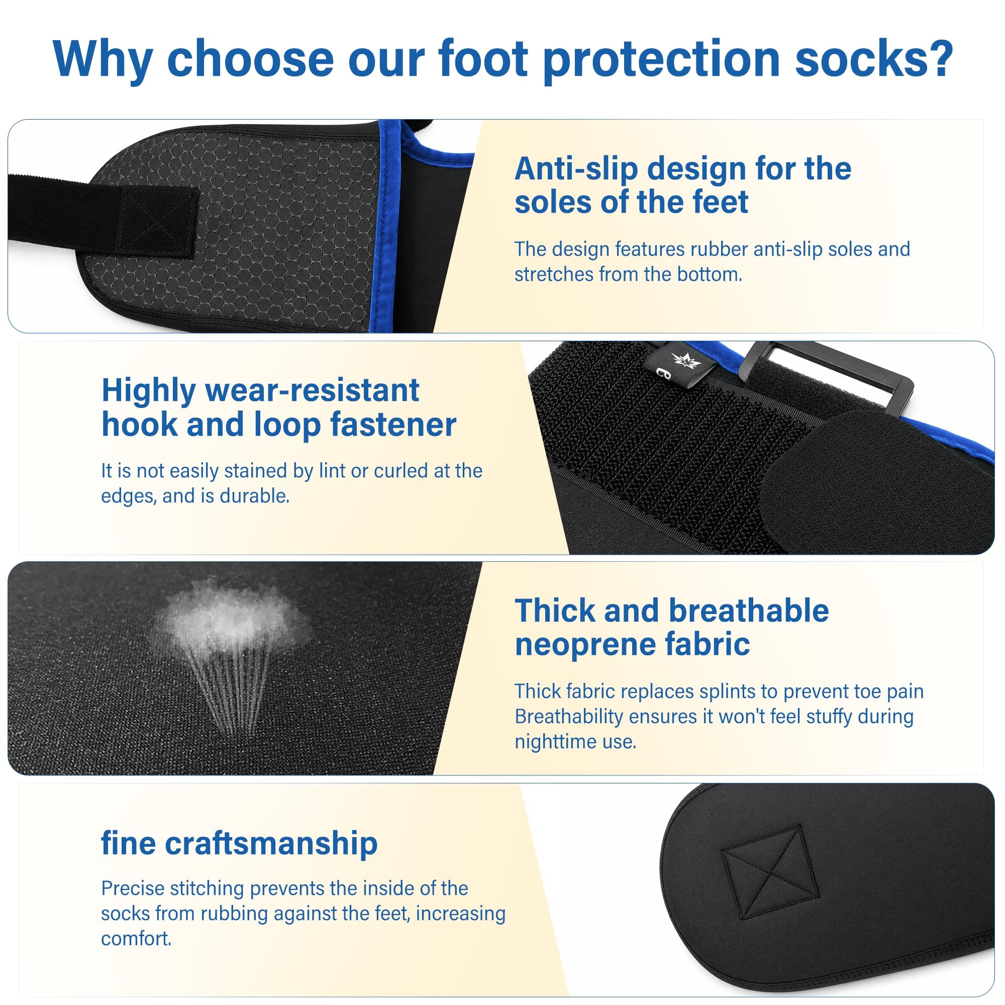 SPRING SEAON Plantar Fasciitis Night Stretch Sock for Plantar Fasciitis Relief, Soft & Comfortable Foot Brace for Achilles Tendonitis Heal Spur Foot-drop Flat-arch for Women and Men,Medium, Blue - Image 3