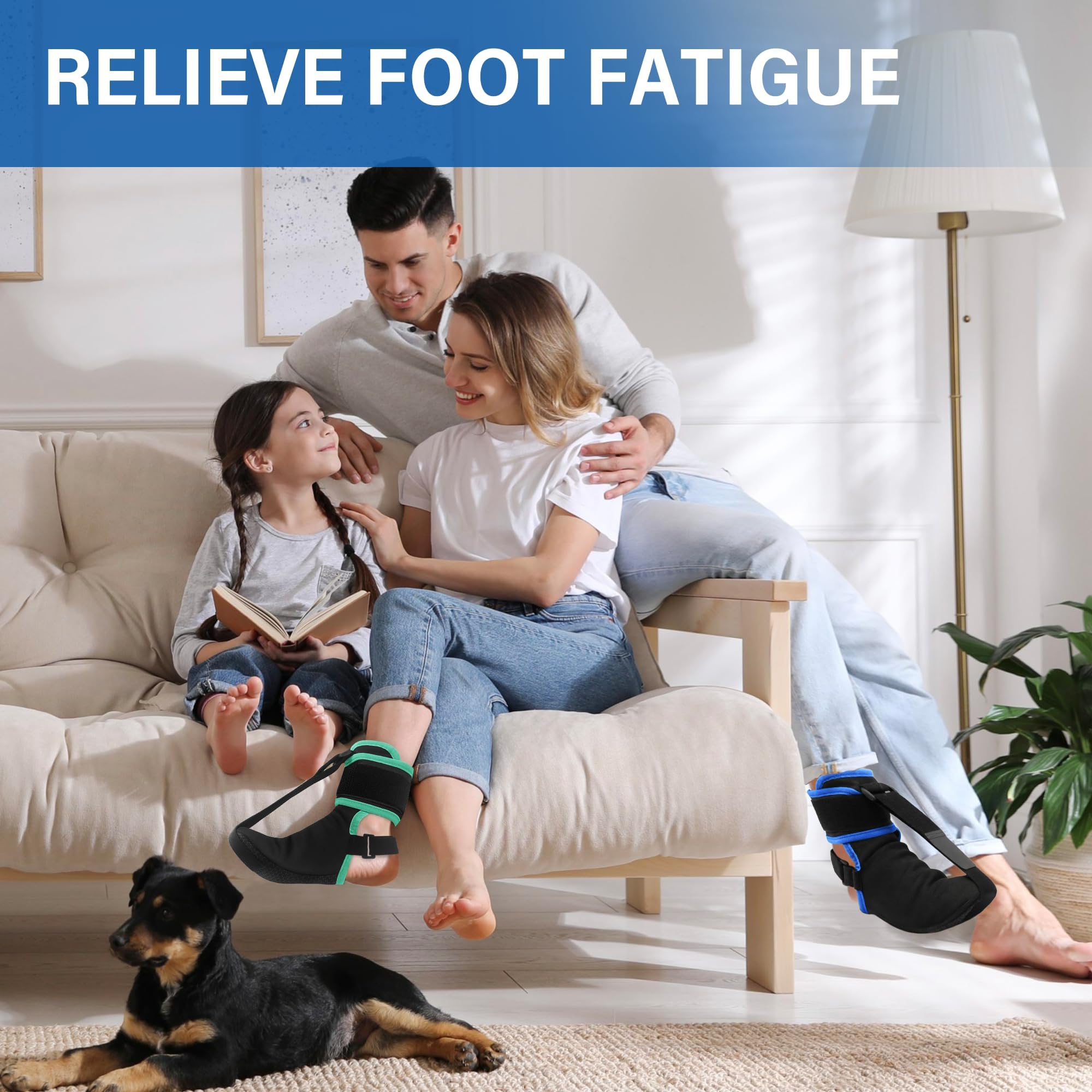 SPRING SEAON Plantar Fasciitis Night Stretch Sock for Plantar Fasciitis Relief, Soft & Comfortable Foot Brace for Achilles Tendonitis Heal Spur Foot-drop Flat-arch for Women and Men,Medium, Blue - Image 4