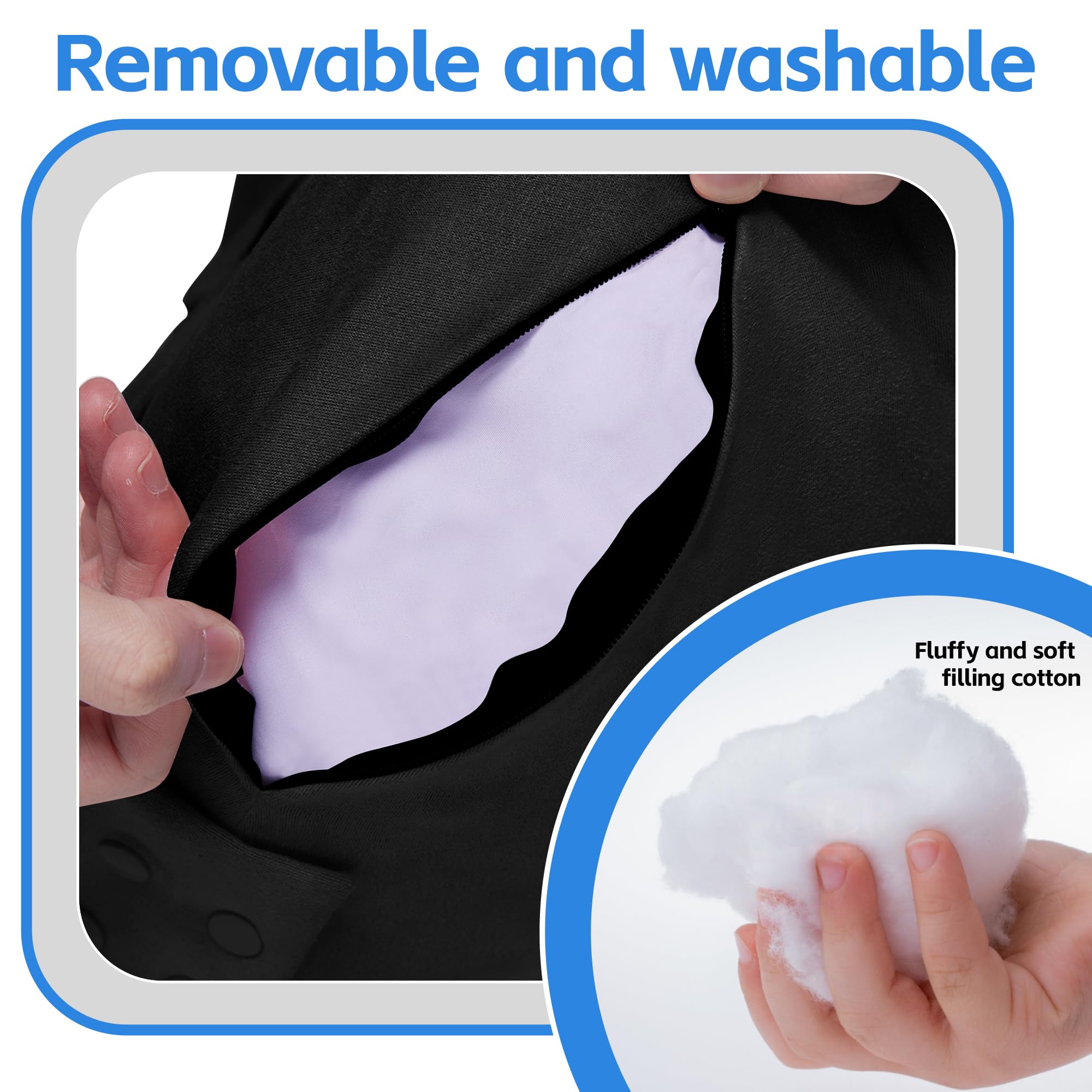 SPRING SEAON Post Shoulder Surgery Pillow with Pocket,Soft Rotator Cuff Relief Must Haves,Breathable Shoulder Pillow for Side Sleepers,Arm Support Cushion Detachable Machine Washable (Black) - Image 6