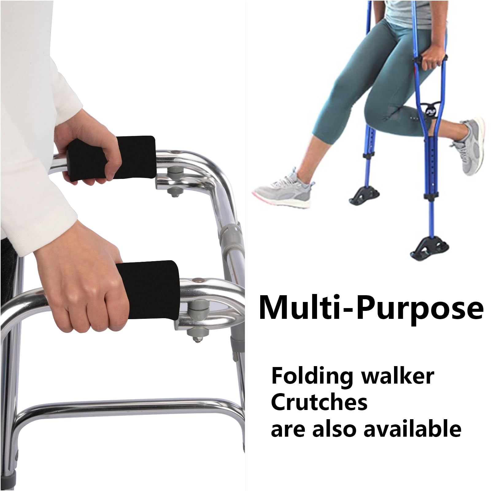 SPRING SEAON Universal Walker Handle Padded -Hand Grip (2 Pack) Pads Hand Covers Non-Slip Cushion Padding for Folding Rolling Wheelchair, Rollator Handle- Mobility Aid - Image 5