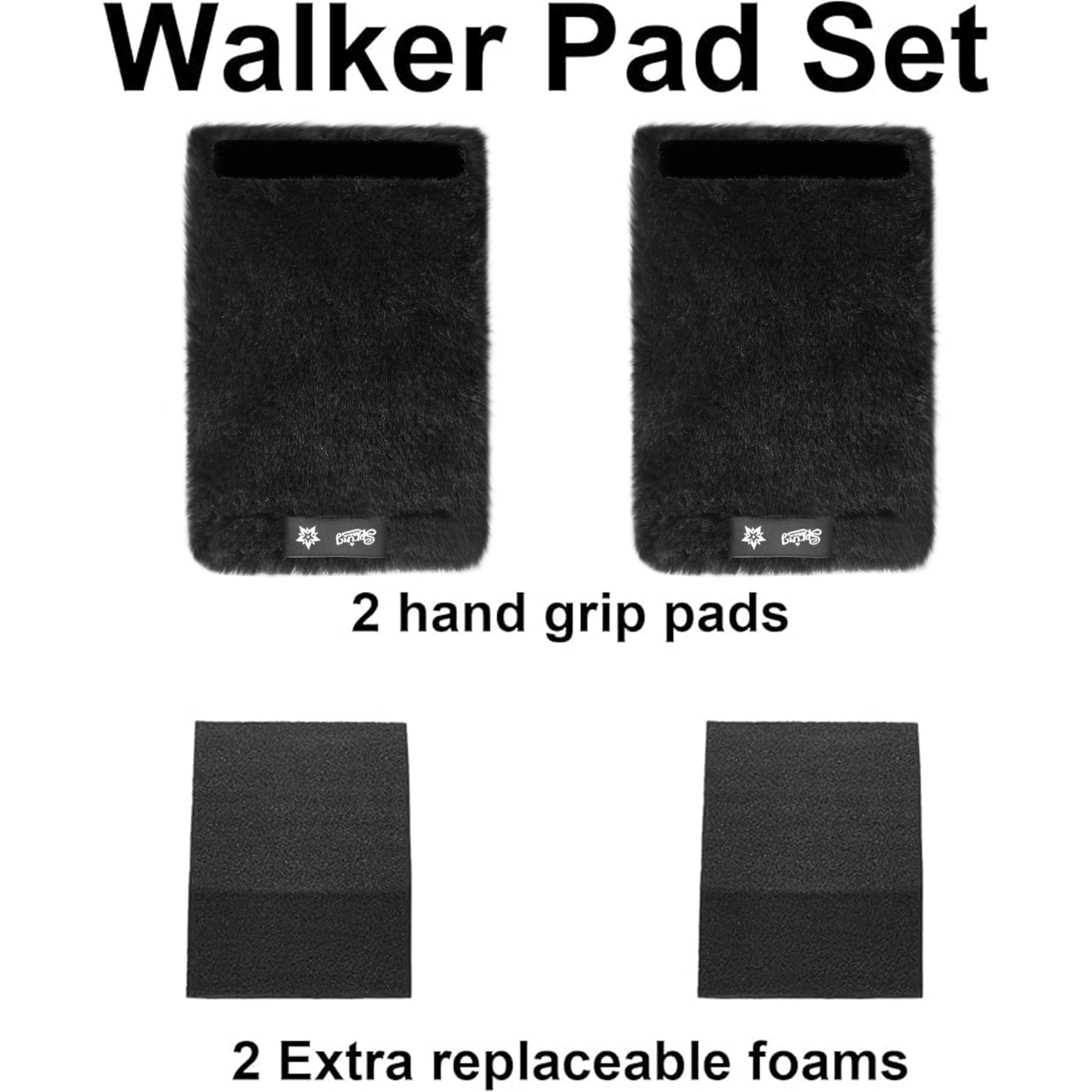 SPRING SEAON Walker Hand Pads Fluffy Walker Handle Cushions Non-Slip Universal Walker Grips Padded Hand Covers Soft Pads for Walkers for Seniors Walker Pads for Handles Folding Rolling Wheelchair, Rollator Handle, Elderly Grippers 2 Pack - Image 3