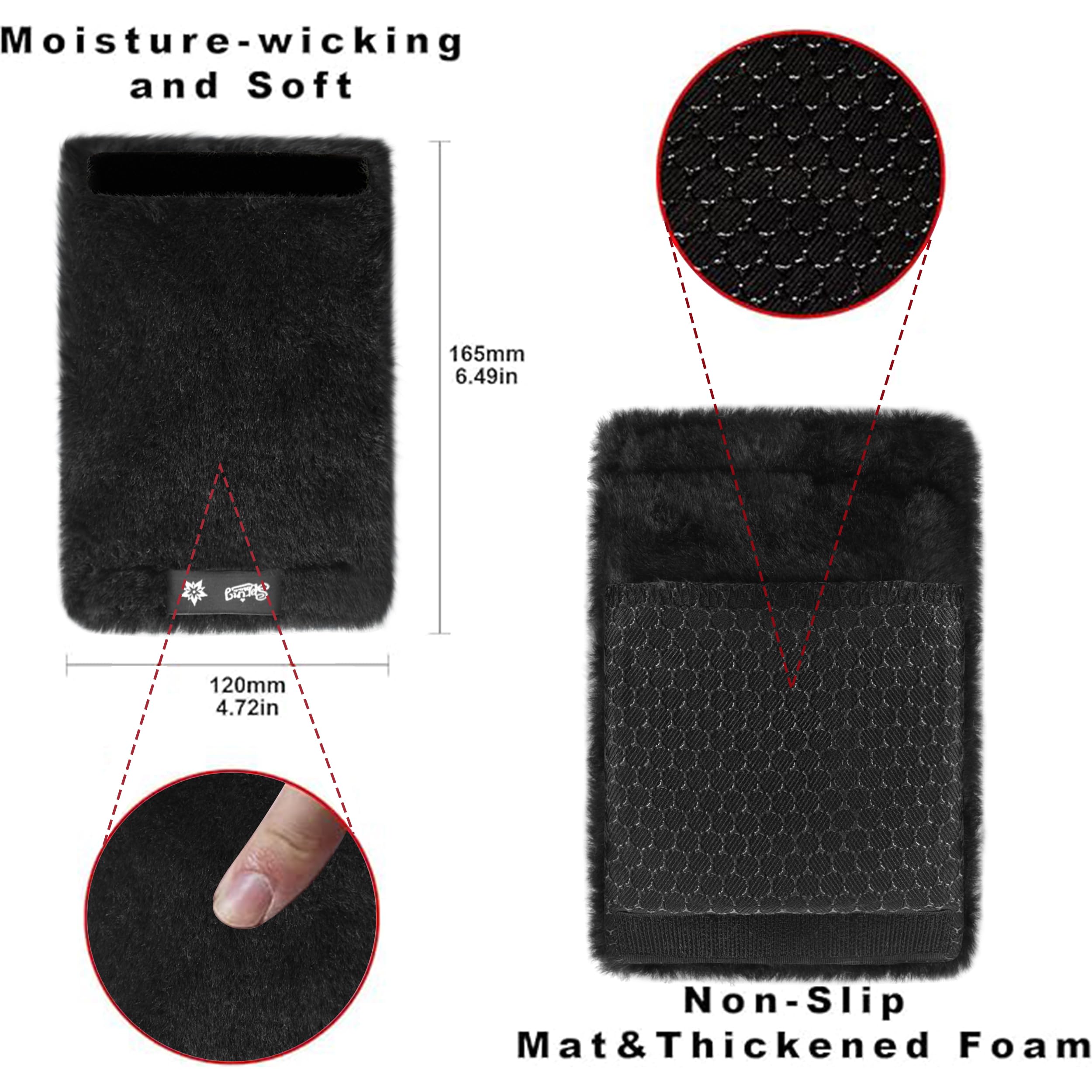 SPRING SEAON Walker Hand Pads Fluffy Walker Handle Cushions Non-Slip Universal Walker Grips Padded Hand Covers Soft Pads for Walkers for Seniors Walker Pads for Handles Folding Rolling Wheelchair, Rollator Handle, Elderly Grippers 2 Pack - Image 4