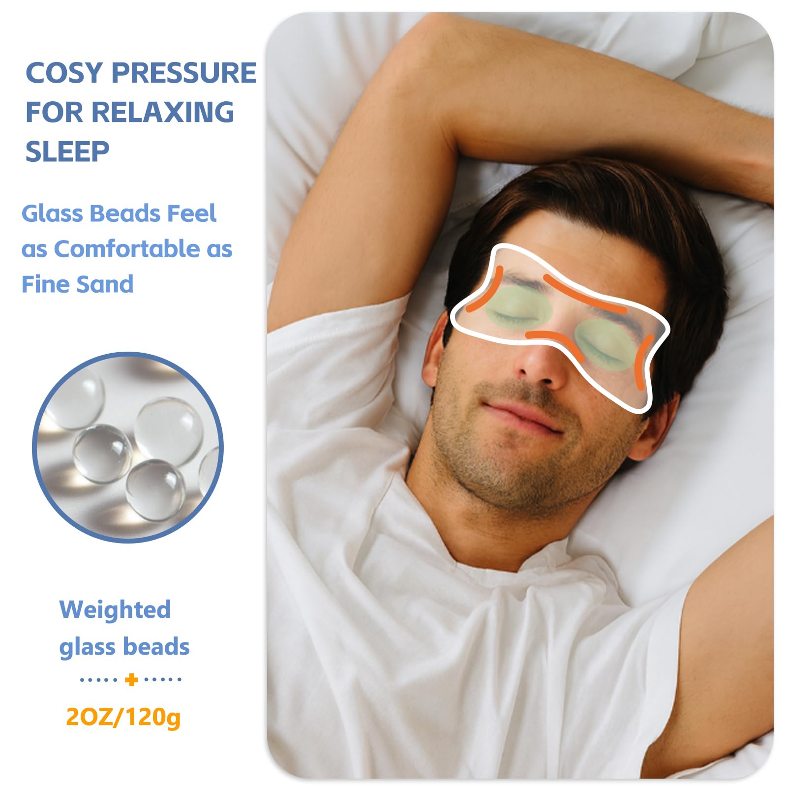 SPRING SEAON Weighted Eye Mask with 100% Patented Light Blocking Design for Men and Women, Velvet Gravity Eye Mask with Adjustable Head Circumference for Sleeping, Airplane, Travel, Gifts for Wife - Image 3