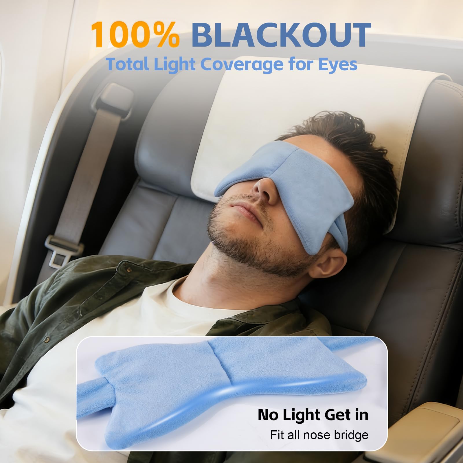 SPRING SEAON Weighted Eye Mask with 100% Patented Light Blocking Design for Men and Women, Velvet Gravity Eye Mask with Adjustable Head Circumference for Sleeping, Airplane, Travel, Gifts for Wife - Image 4