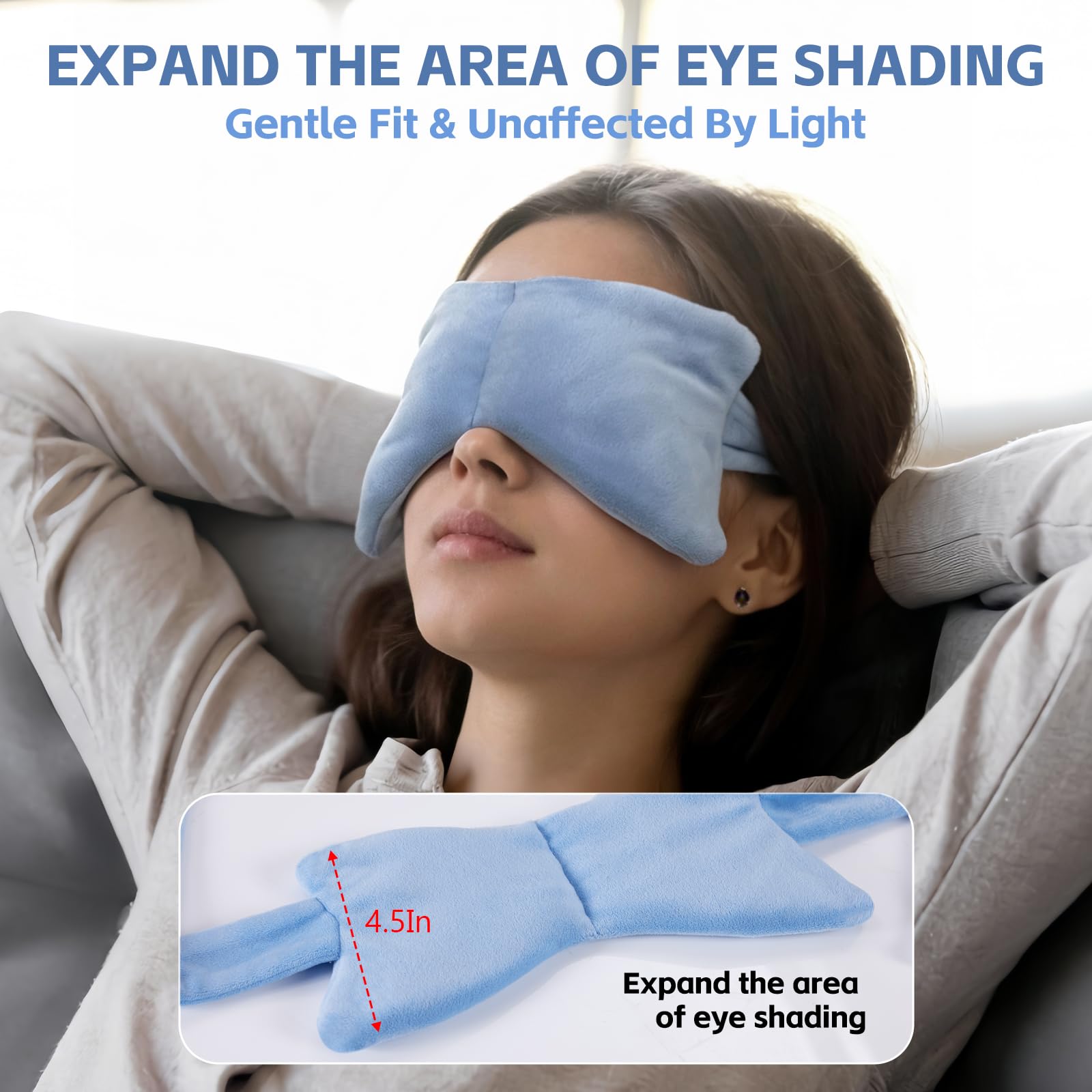 SPRING SEAON Weighted Eye Mask with 100% Patented Light Blocking Design for Men and Women, Velvet Gravity Eye Mask with Adjustable Head Circumference for Sleeping, Airplane, Travel, Gifts for Wife - Image 5