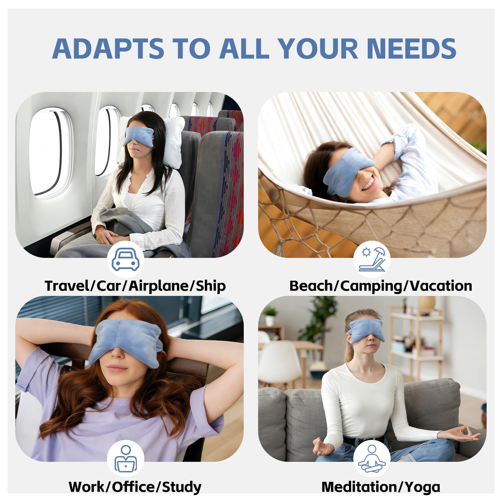 SPRING SEAON Weighted Eye Mask with 100% Patented Light Blocking Design for Men and Women, Velvet Gravity Eye Mask with Adjustable Head Circumference for Sleeping, Airplane, Travel, Gifts for Wife - Image 9