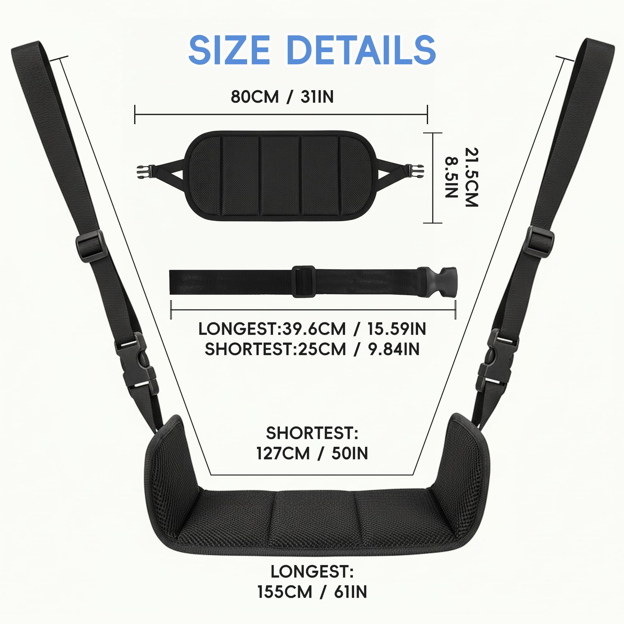 SPRING SEAON Wheelchair Foot Rest Hammock, Adjustable Leg Support Foot Sling with Soft Padded Base, Anti-Squeeze Footrest Replacement for Wheelchairs, Essential Wheelchair Accessories (Black) - Image 5