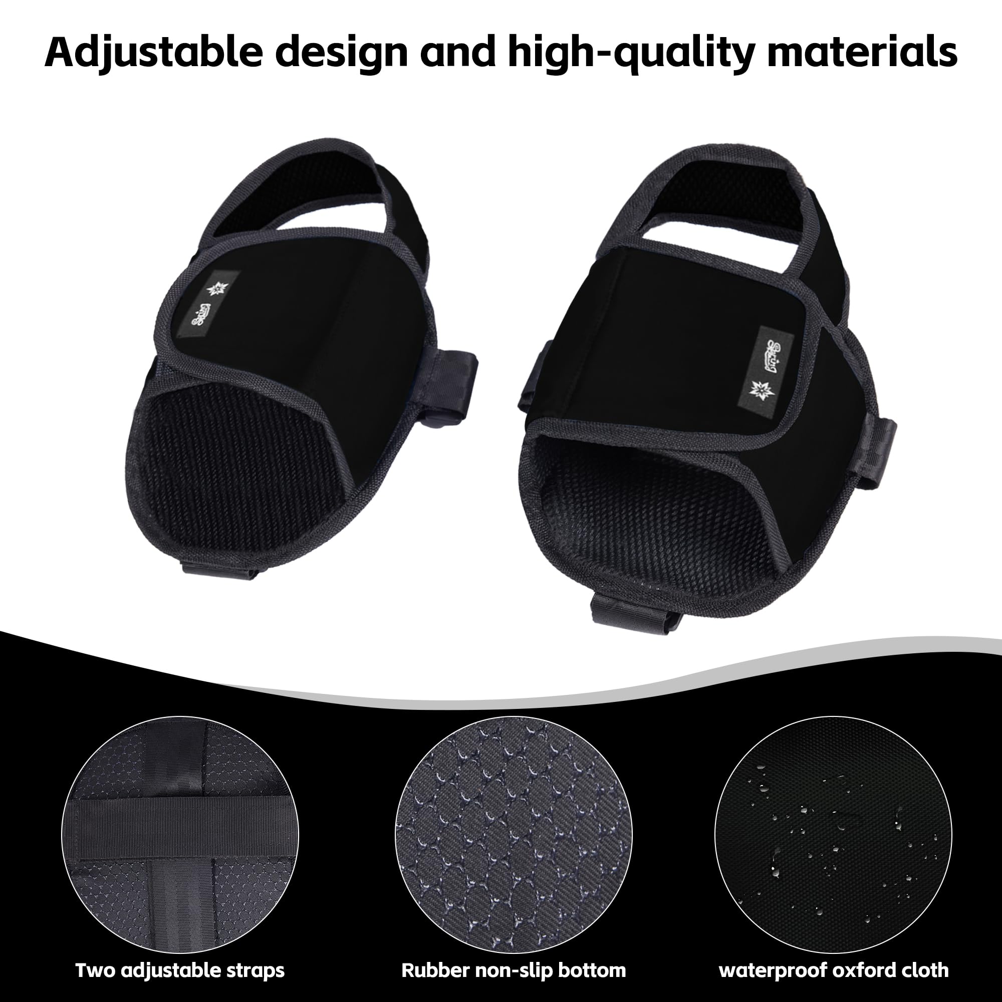 SPRING SEAON Wheelchair Restraint Shoes Breathable Oxford Fabric with Adjustable Straps, Prevents Feet from Sliding Off, Easy to Wear Wheelchair Shoe Holder for Disabled & Rehab Patients - Image 3